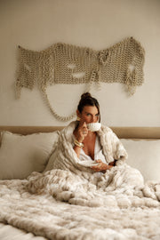 Tezza Coco Butter Faux Fur Blanket by Lola Blankets