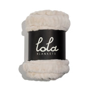 Antique Ivory Faux Fur Blanket Wrap by Lola Blankets