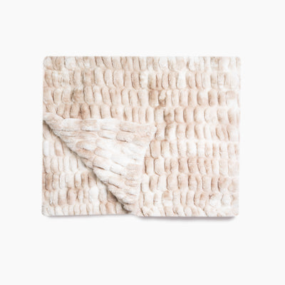 Tezza Coco Butter Faux Fur Blanket Flatlay by Lola Blankets