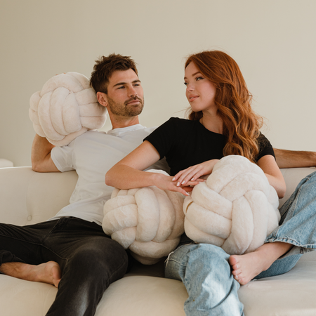 Lola Blankets: Knotty Pillow Cream