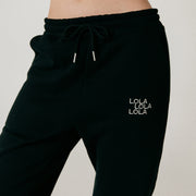 Black Sweat Bottom Details by Lola Blankets