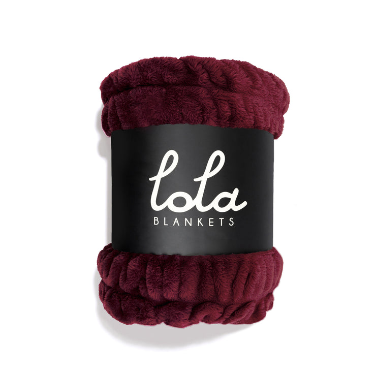 Maroon blanket with &