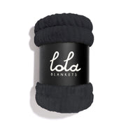 Charcoal Grey Faux Fur Blanket Wrap by Lola Blankets