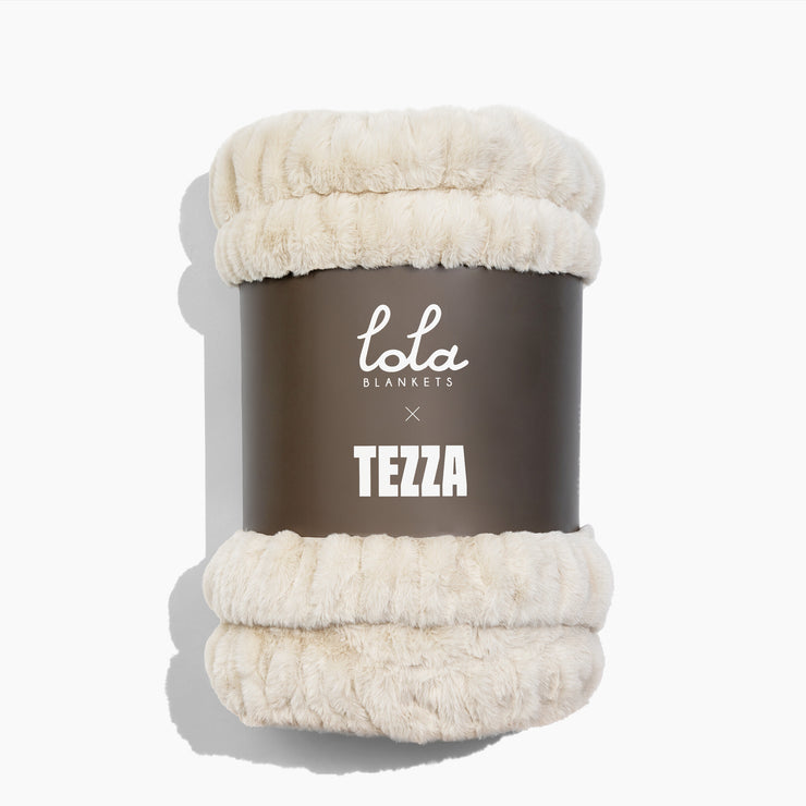 Tezza Honey Cloud Faux Fur Blanket Wrap by Lola Blankets