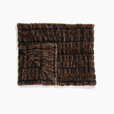 Dark Brown blanket with black stripes