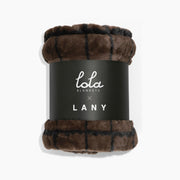 Dark Brown blanket with black stripes