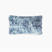 Blue and white tie dye textured lumbar pillow