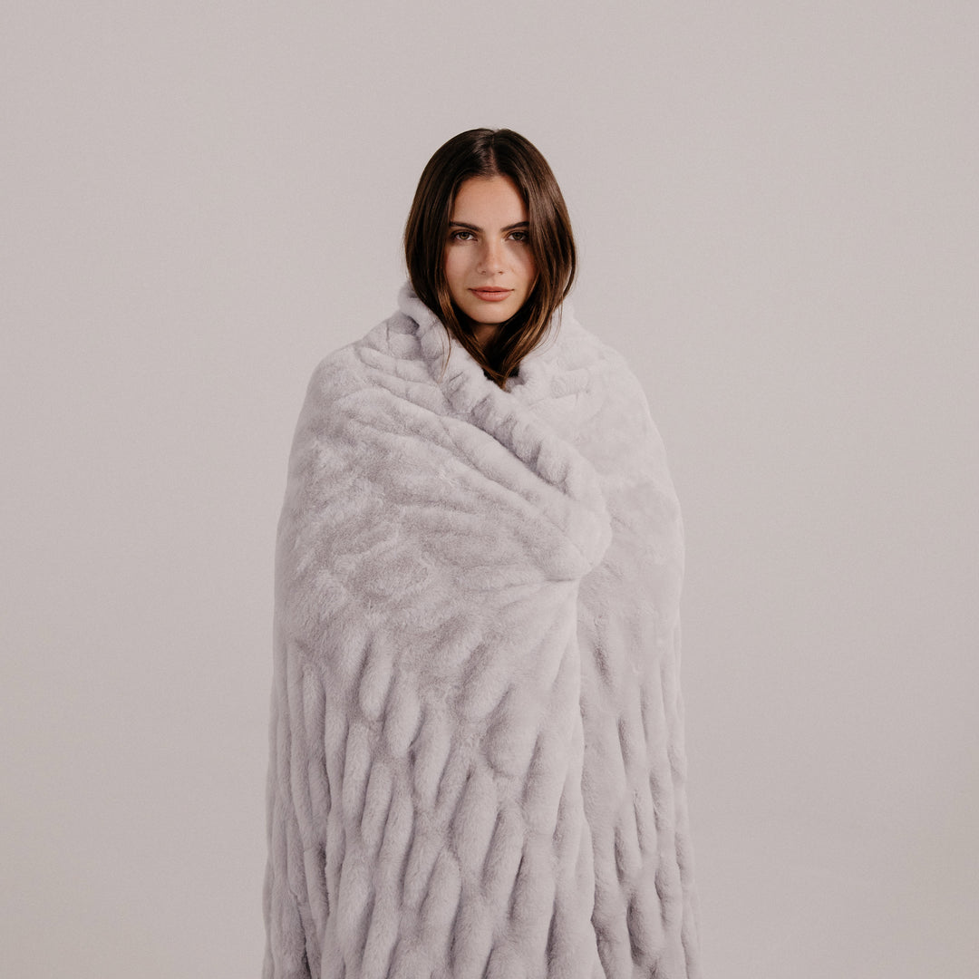 Moonbeam | Light Gray Throw Blanket | Lola Blankets