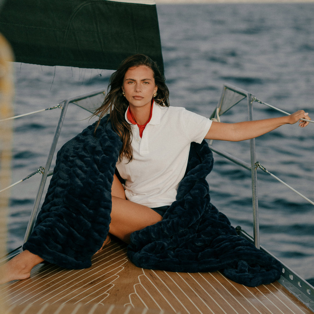 Navy Blue Throw Blanket | Lola Blankets