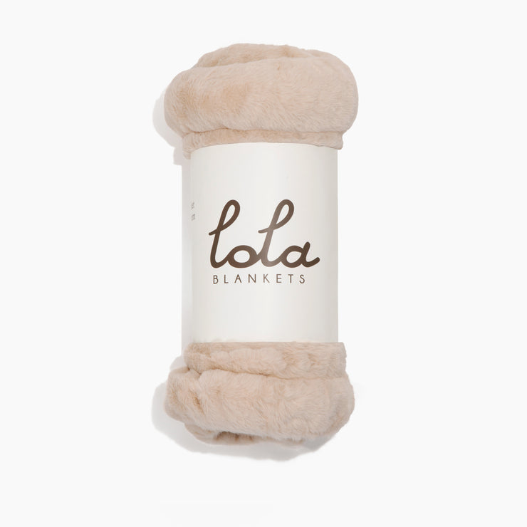 Beige blanket with &