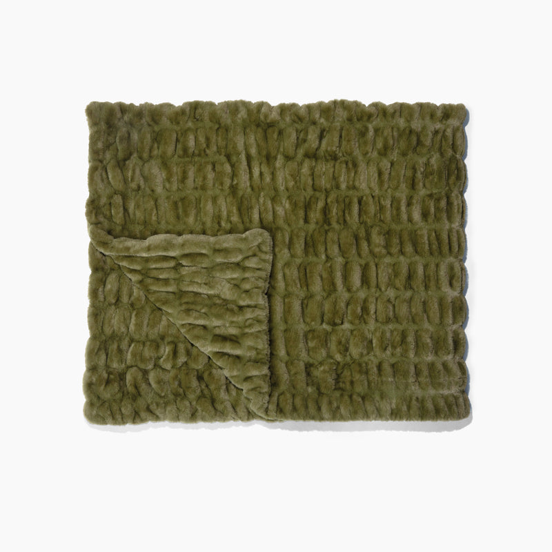 Brown textured blanket on a white background