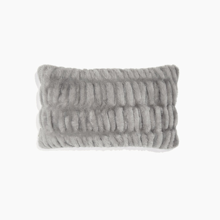 Gray textured pillow on a white background