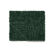 Dark green textured blanket on a white background