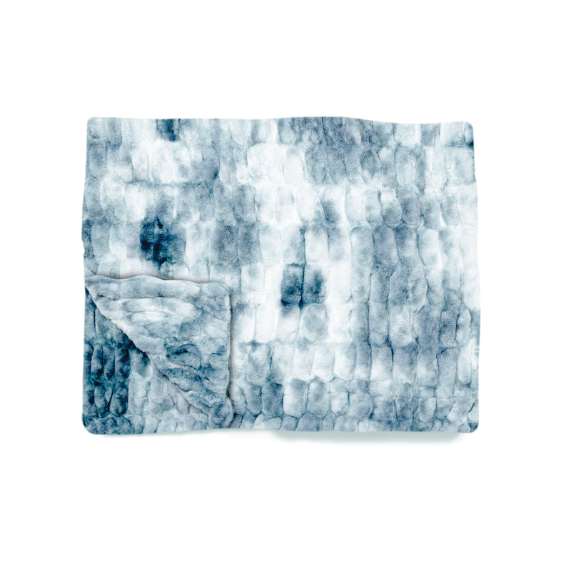 Malibu Blue Faux Fur Blanket Flatlay by Lola Blankets