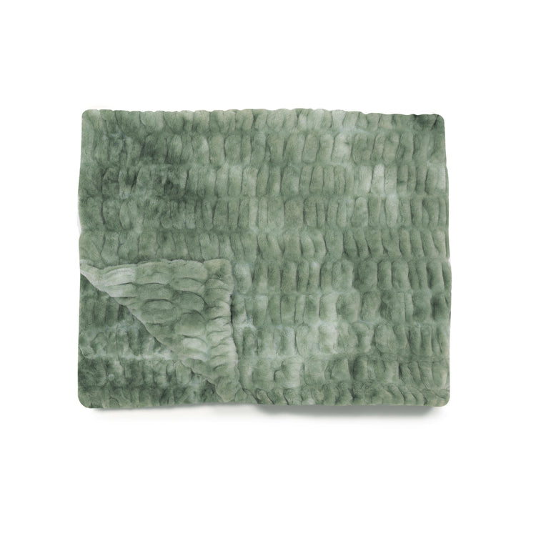 Lily Pad Faux Fur Blanket Flatlay by Lola Blankets